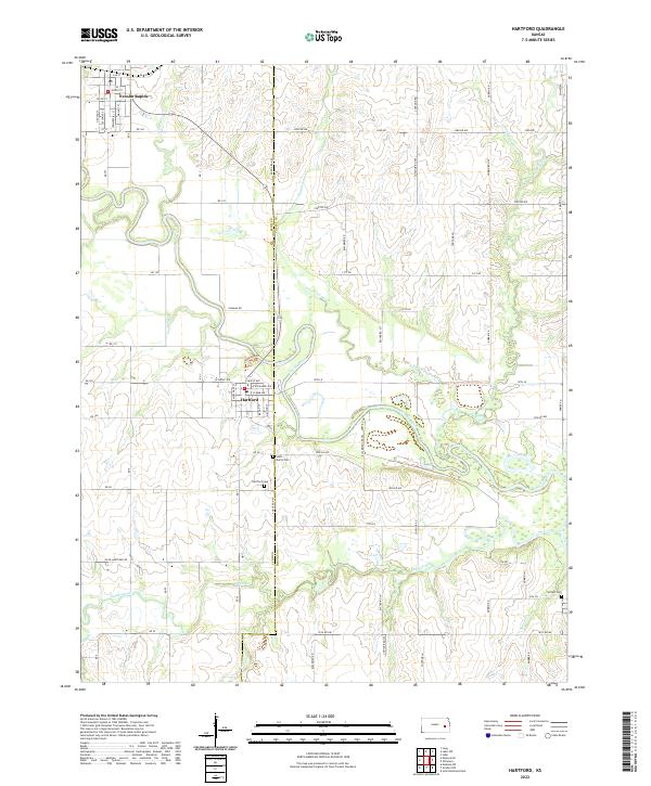 Hartford, KS — USGS 7.5-minute topo (2022)