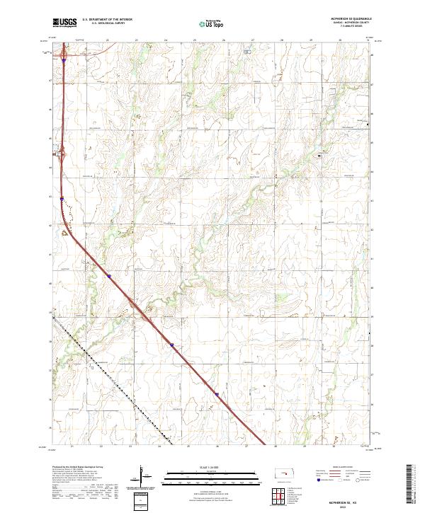 McPherson SE, KS — USGS 7.5-minute topo (2022)