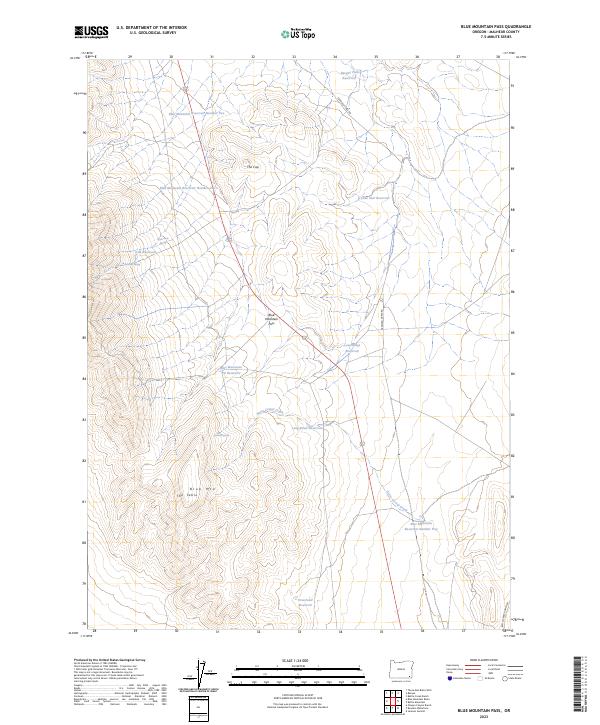 Blue Mountain Pass, OR — USGS 7.5-minute topo (2023)