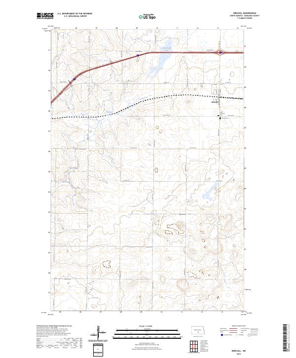 Driscoll, ND — USGS 7.5-minute topo (2024)