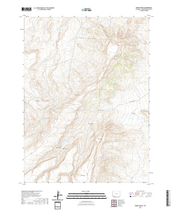 Horse Ranch, WY — USGS 7.5-minute topo (2021)