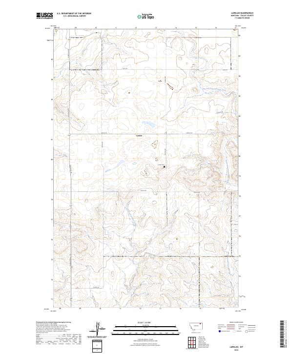 Larslan, MT — USGS 7.5-minute topo (2024)