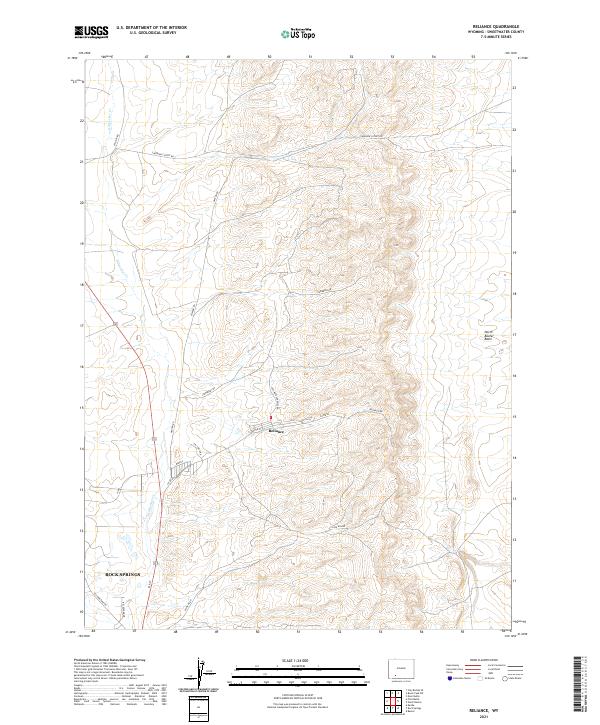 Reliance, WY — USGS 7.5-minute topo (2021)