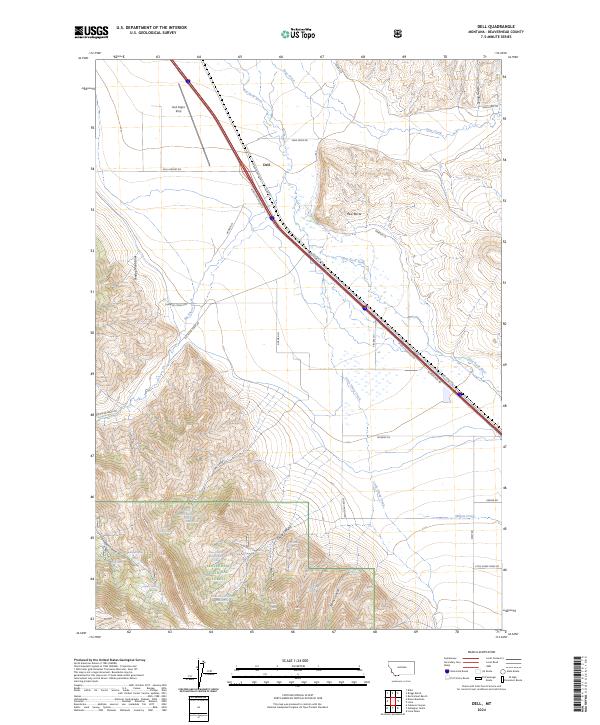 Dell, MT — USGS 7.5-minute topo (2024)