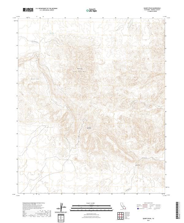 Quartz Peak, CA — USGS 7.5-minute topo (2021)