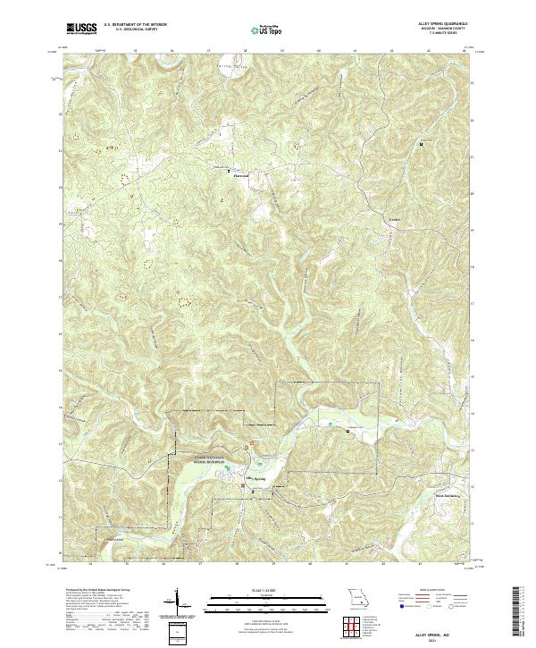 Alley Spring, MO — USGS 7.5-minute topo (2021)