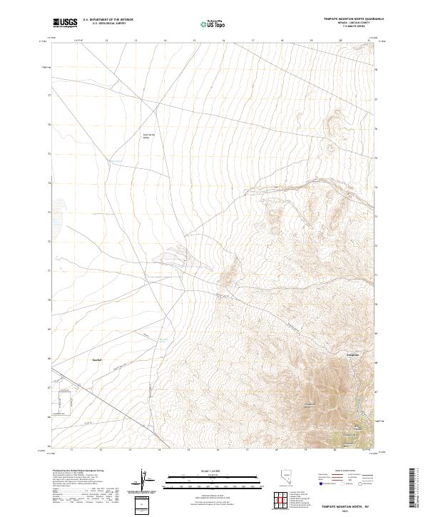 Tempiute Mountain North, NV — USGS 7.5-minute topo (2021)