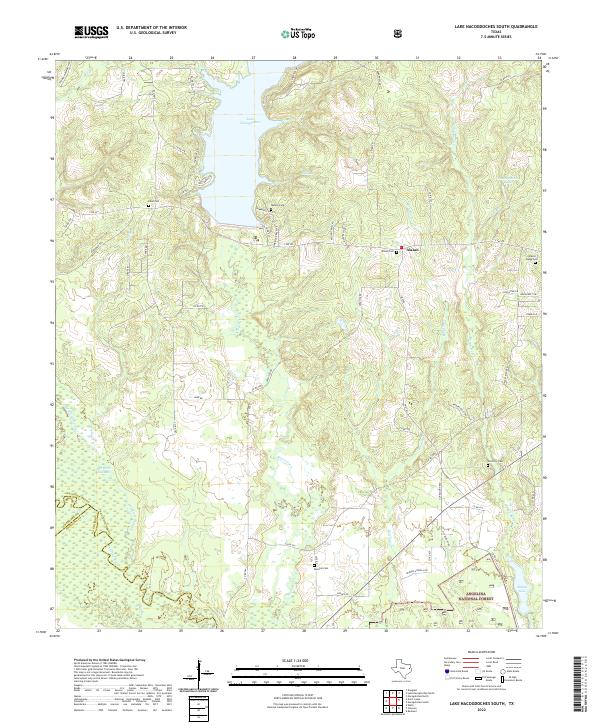 Lake Nacogdoches South, TX — USGS 7.5-minute topo (2022)