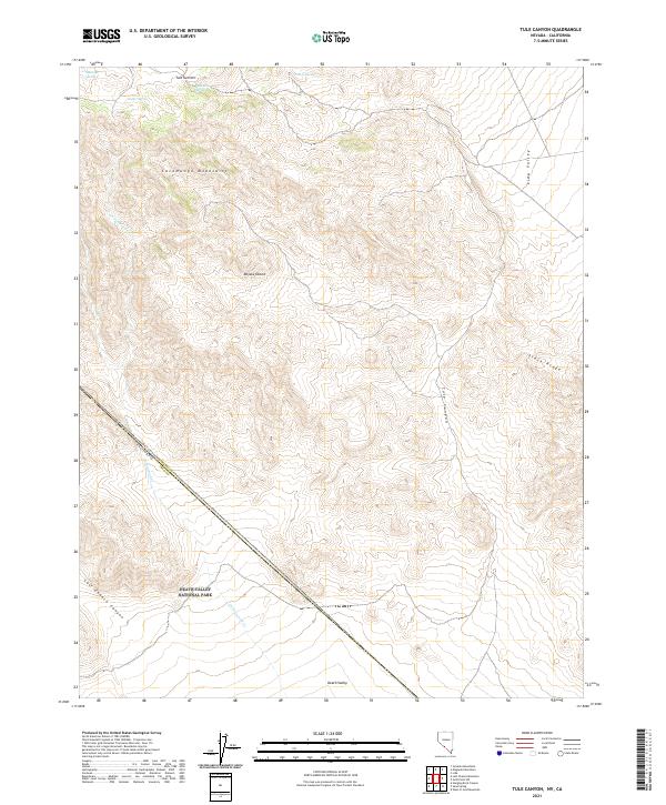 Tule Canyon, NV-CA — USGS 7.5-minute topo (2021)