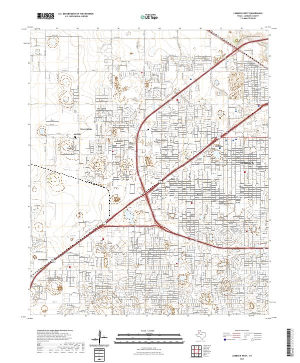 Lubbock West, TX — USGS 7.5-minute topo (2022)