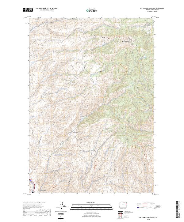 Big Lookout Mountain, OR — USGS 7.5-minute topo (2023)