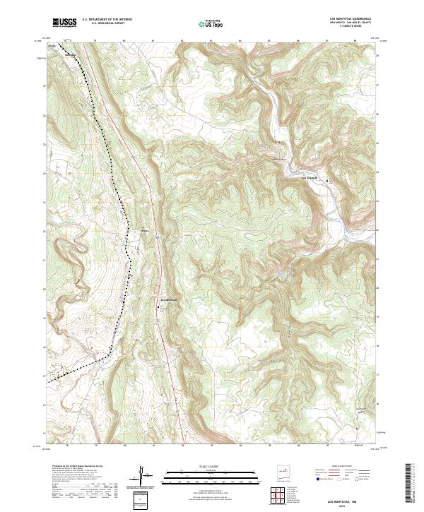 Los Montoyas, NM — USGS 7.5-minute topo (2023)