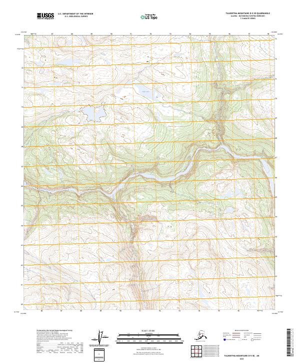 Talkeetna Mountains D-5 SE, AK — USGS 7.5-minute topo (2023)