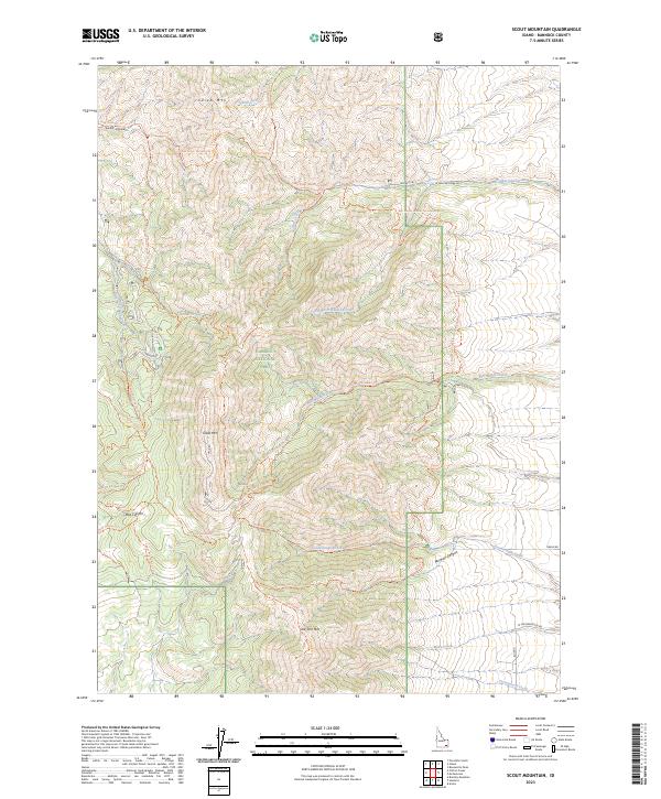 Scout Mountain, ID — USGS 7.5-minute topo (2023)