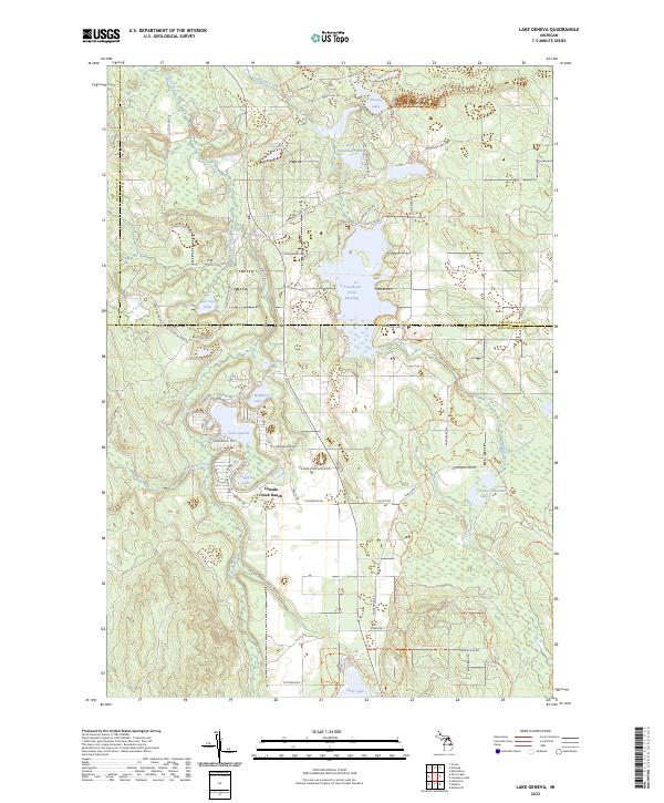 Lake Geneva, MI — USGS 7.5-minute topo (2023)