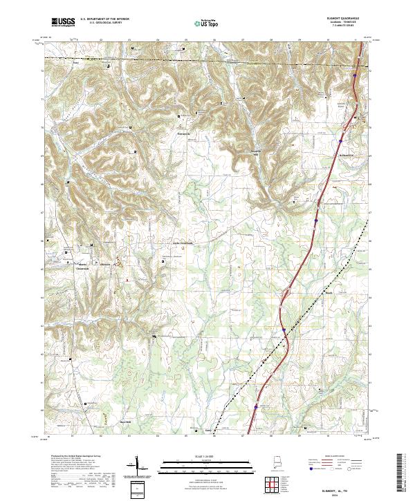 Elkmont, AL-TN — USGS 7.5-minute topo (2024)