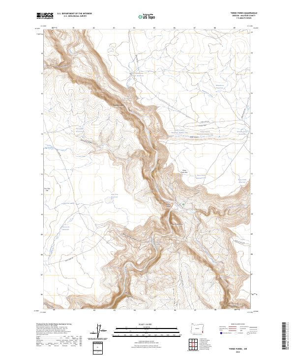 Three Forks, OR — USGS 7.5-minute topo (2024)