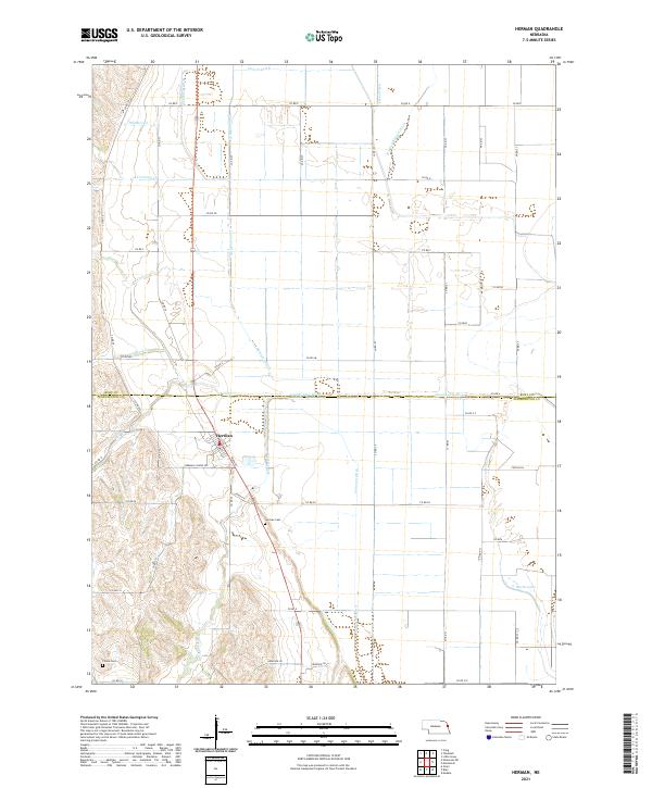 Herman, NE — USGS 7.5-minute topo (2021)