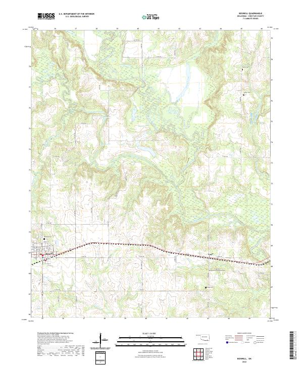 Boswell, OK — USGS 7.5-minute topo (2022)