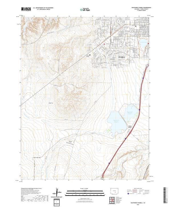 Southwest Pueblo, CO — USGS 7.5-minute topo (2022)