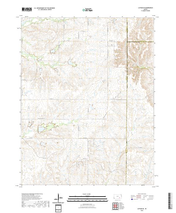 Latham SE, KS — USGS 7.5-minute topo (2022)