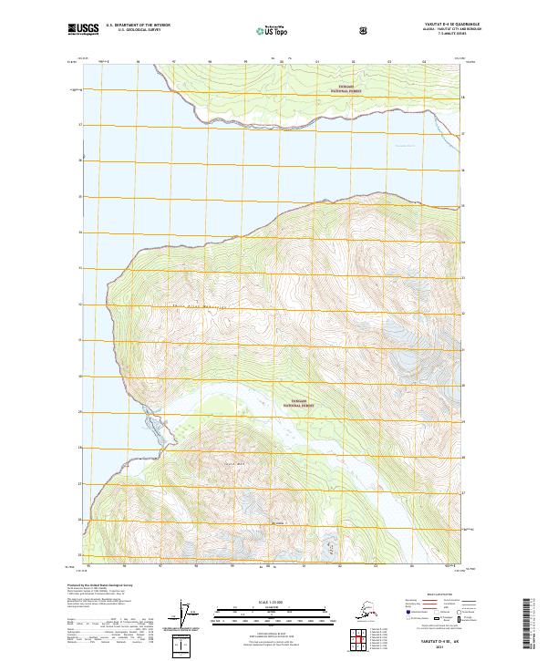 Yakutat D-4 SE, AK — USGS 7.5-minute topo (2021)
