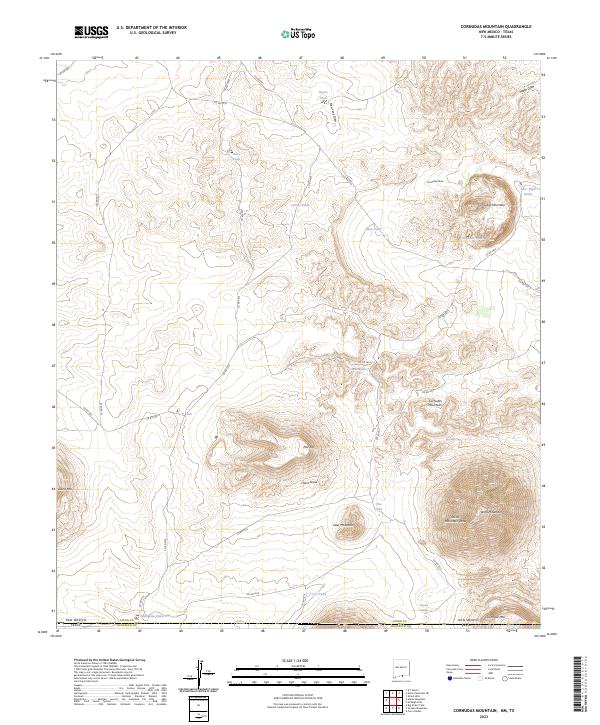 Cornudas Mountain, NM-TX — USGS 7.5-minute topo (2023)