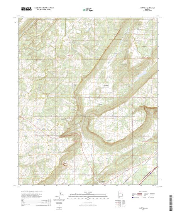 Hyatt Gap, AL — USGS 7.5-minute topo (2026)