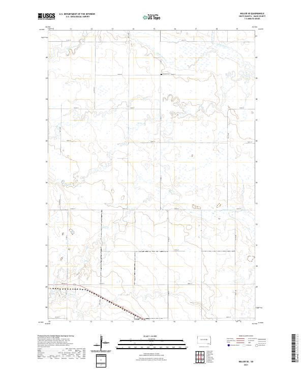 Miller SE, SD — USGS 7.5-minute topo (2021)