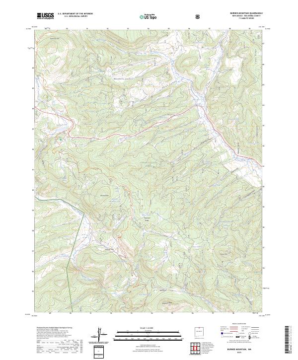 Burned Mountain, NM — USGS 7.5-minute topo (2023)