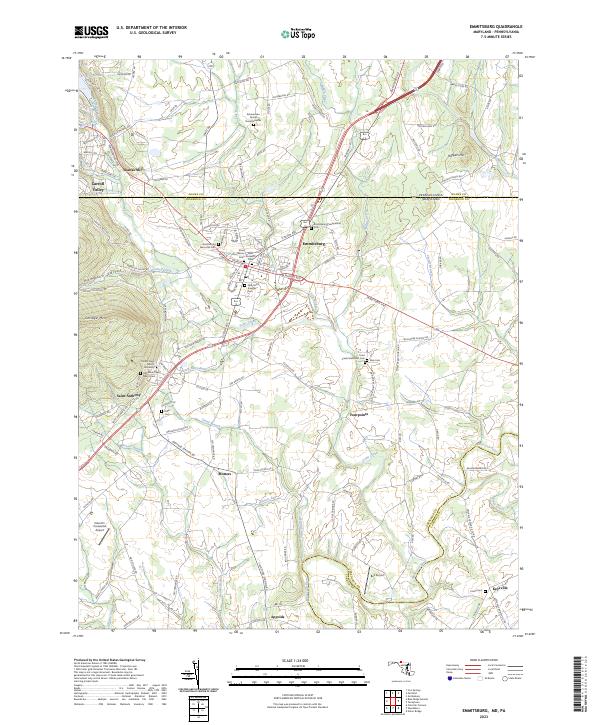 Emmitsburg, MD-PA — USGS 7.5-minute topo (2023)