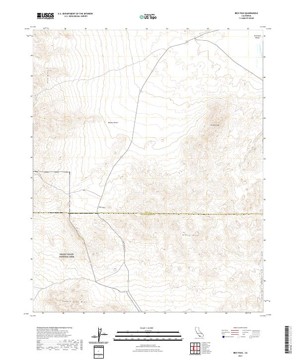 Ibex Pass, CA — USGS 7.5-minute topo (2021)