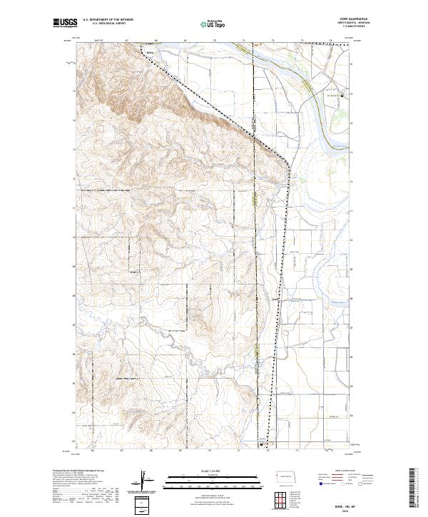 Dore, ND-MT — USGS 7.5-minute topo (2024)
