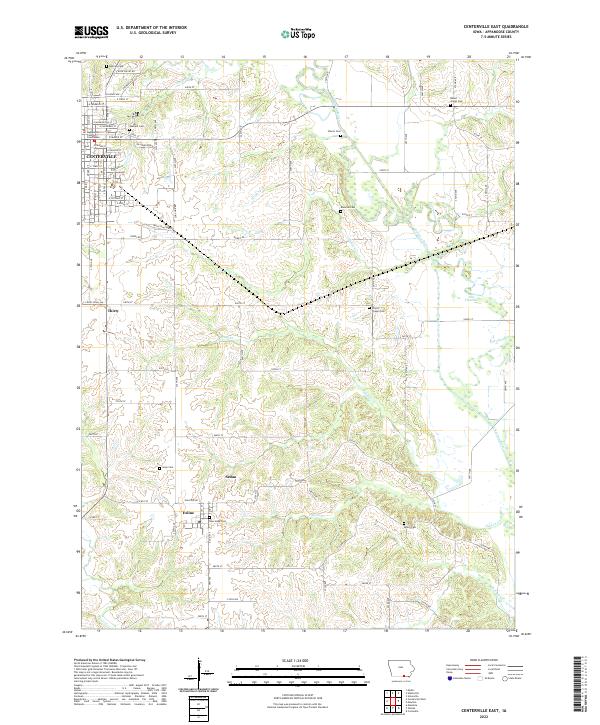 Centerville East, IA — USGS 7.5-minute topo (2022)