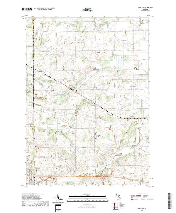 Ovid East, MI — USGS 7.5-minute topo (2023)
