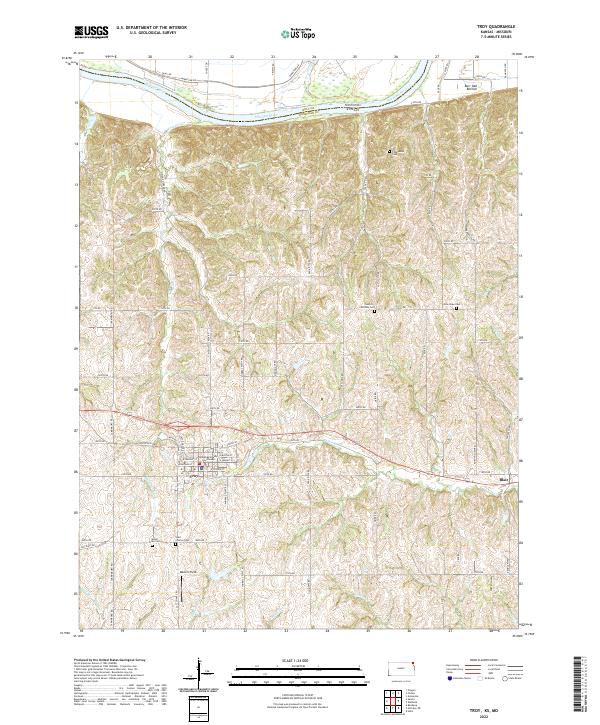 Troy, KS-MO — USGS 7.5-minute topo (2022)