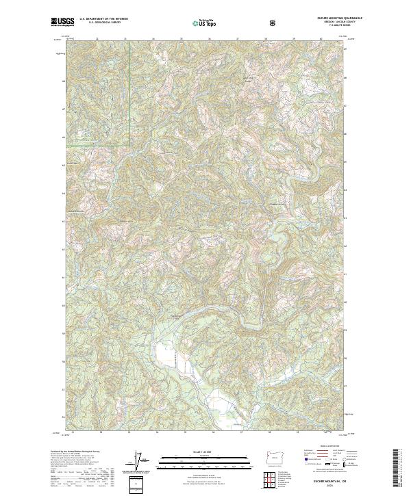 Euchre Mountain, OR — USGS 7.5-minute topo (2023)