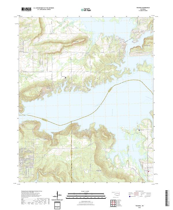 Texanna, OK — USGS 7.5-minute topo (2022)