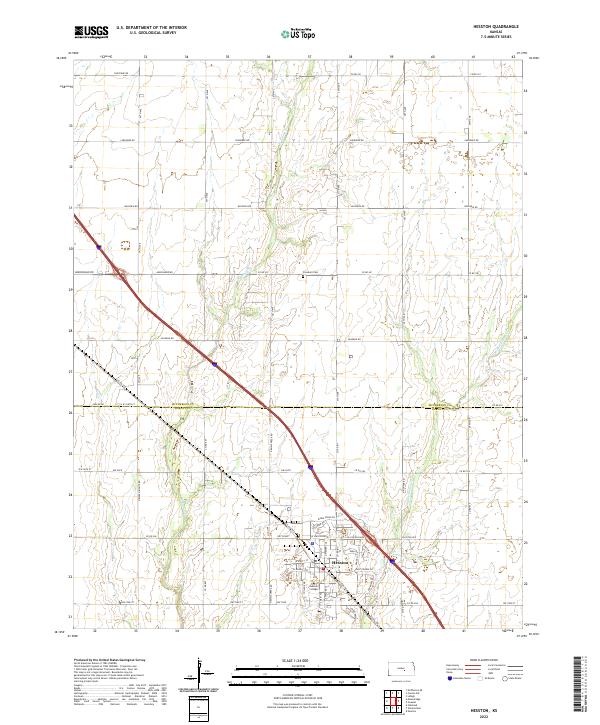 Hesston, KS — USGS 7.5-minute topo (2022)