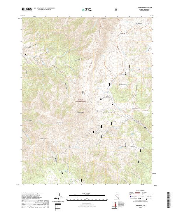 Jefferson, NV — USGS 7.5-minute topo (2021)