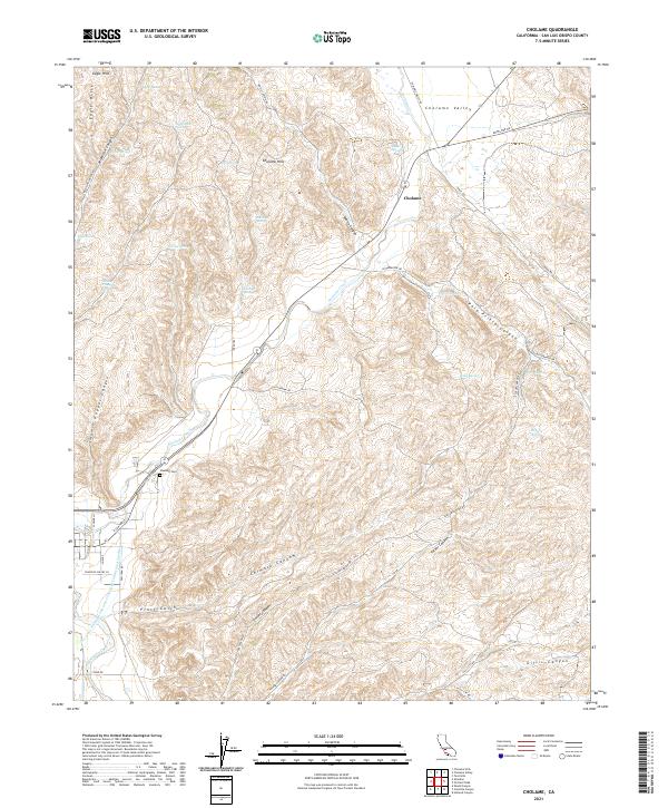 Cholame, CA — USGS 7.5-minute topo (2021)