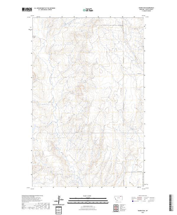 Wards Dam, MT — USGS 7.5-minute topo (2024)