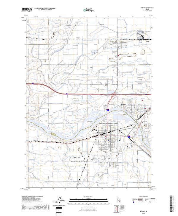 Burley, ID — USGS 7.5-minute topo (2023)