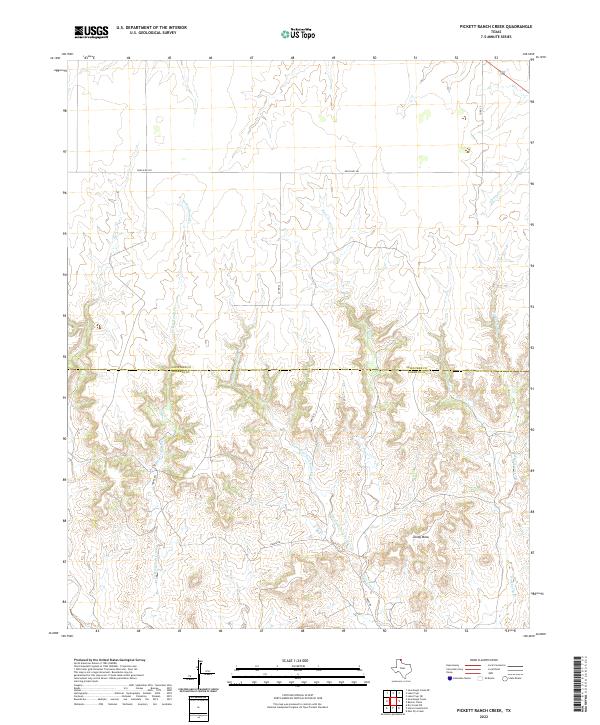 Pickett Ranch Creek, TX — USGS 7.5-minute topo (2022)