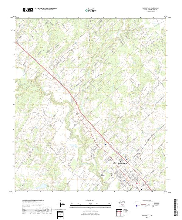 Floresville, TX — USGS 7.5-minute topo (2022)