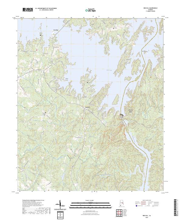 Red Hill, AL — USGS 7.5-minute topo (2024)
