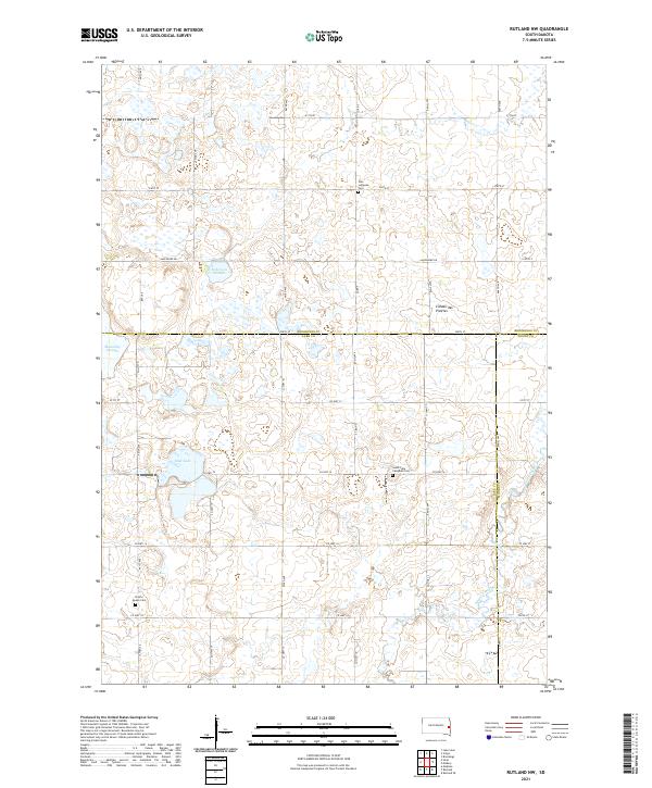 Rutland NW, SD — USGS 7.5-minute topo (2021)