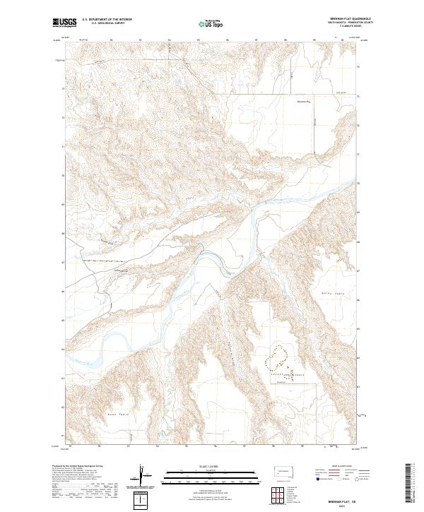 Brennan Flat, SD — USGS 7.5-minute topo (2021)