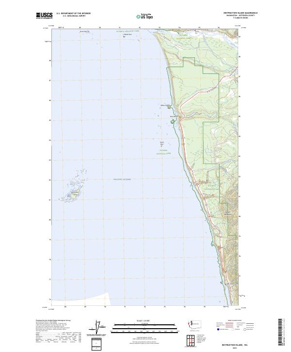 Destruction Island, WA — USGS 7.5-minute topo (2023)