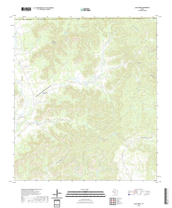 Lake Creek, TX — USGS 7.5-minute topo (2022)